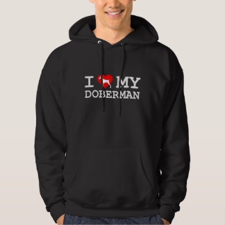 "Amo sudadera con capucha de mi Doberman" - negro
