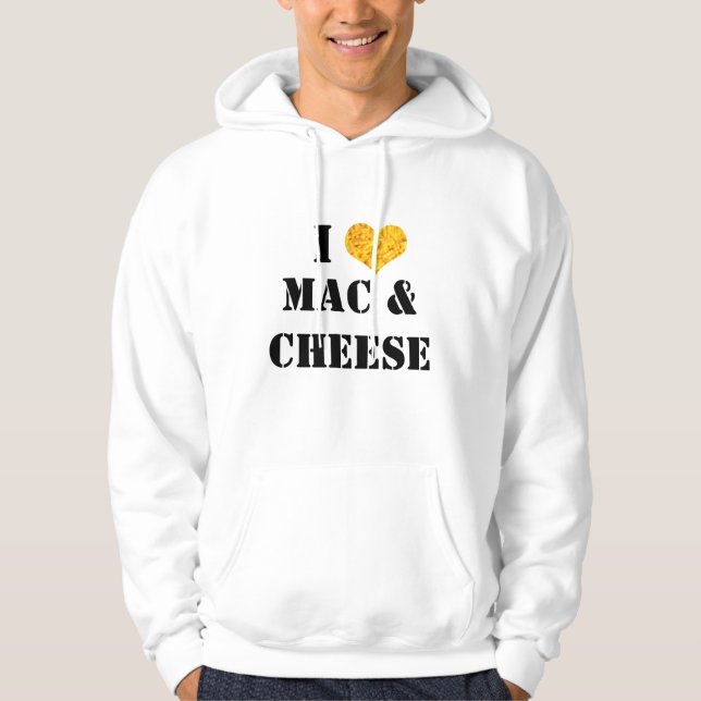 Amo sudadera con capucha del mac y del queso (Anverso)