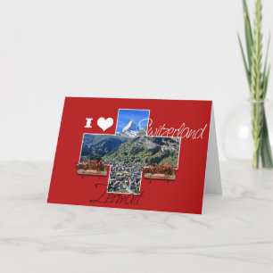 Amo Suiza - Tarjeta de felicitación