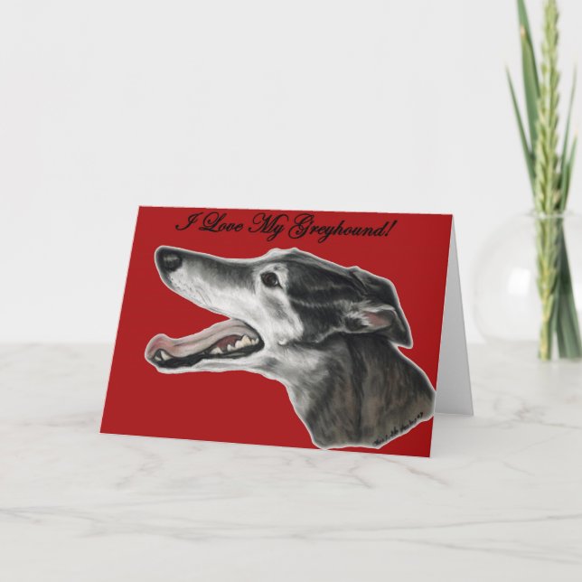 "Amo tarjeta de felicitación del arte del perro de (Anverso)