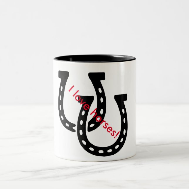 "Amo taza de café de 11oz de los caballos" (Centro)