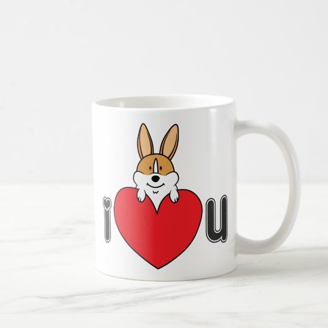 "Amo taza de café del Corgi de U" (Derecha)