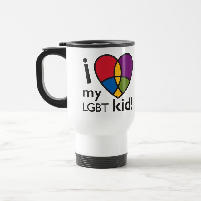 "AMO taza del viaje de mi niño de LGBT" (Izquierda)