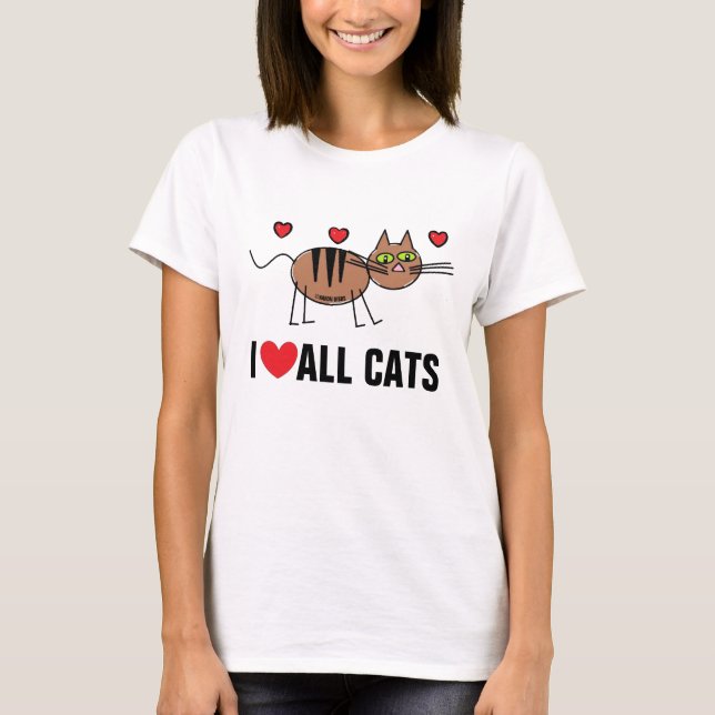 Amo Todos Los Gatos Camiseta (Anverso)