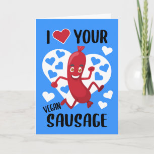 Amo tu salchicha vegana, tarjeta del día de San Va