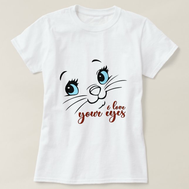 Amo Tus Ojos, Camiseta De Gato (Diseño del anverso)
