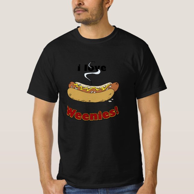 Amo Weenies ~ Perros calientes Camiseta (Anverso)