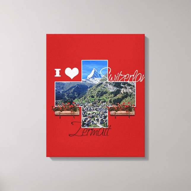 Amo Zermatt, Suiza - Lienzo envuelto (Anverso)