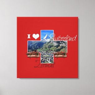 Amo Zermatt, Suiza - Lienzo envuelto