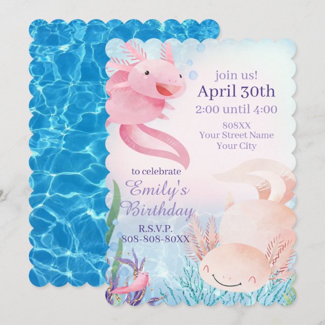 Amojolotes escuetos en la invitación a la fiesta d (Anverso / Reverso)