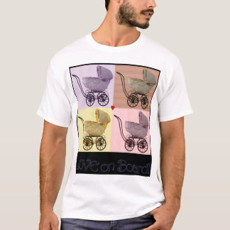 Amor a bordo la camiseta antigua del carro de bebé