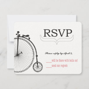Amor a la bicicleta de época tamaño RSVP para sobr