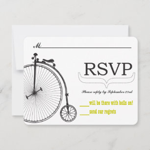 Amor a la bicicleta de época tamaño RSVP para sobr