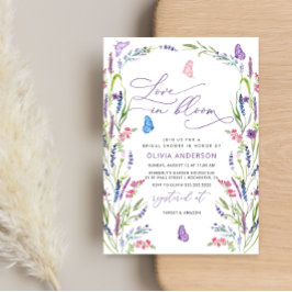 Amor a la Lavanda Púrpura en la invitación a la du