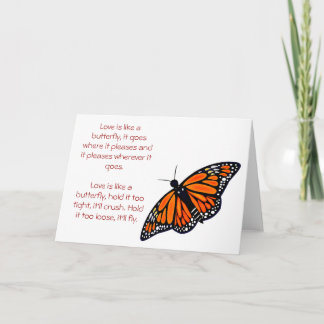 Amor a la mariposa, tarjeta de saludo