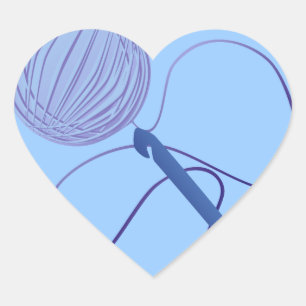 Amor a los Pegatinas del Corazón de Crochet