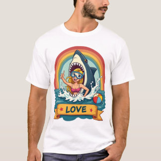 Amor a los tiburones - Camiseta divertida Personal
