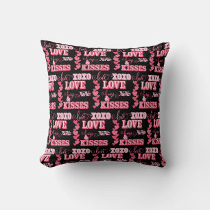Amor, abrazos y besos Cojín decorativo de decoraci