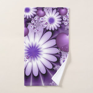 Amor abstracto flores y corazones fractal