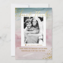 Amor & Agradecimiento Glam Acuarela Dorado Agradec
