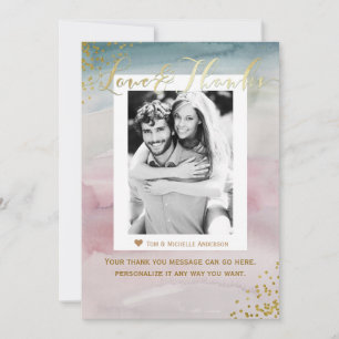 Amor & Agradecimiento Glam Acuarela Dorado Gracias