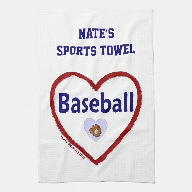 Amor al béisbol - Toalla deportiva (Personaliza) (Vertical)