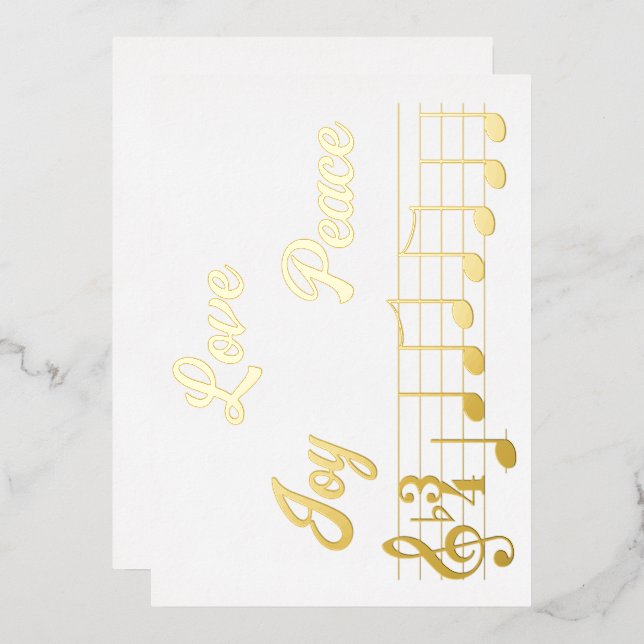 Amor Alegría Paz Notas Musicales Feliz Navidad (Anverso/Reverso)