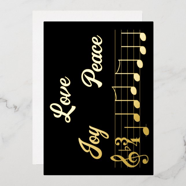 Amor Alegría Paz Notas Musicales Feliz Navidad (Anverso/Reverso)