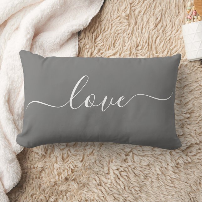 AMOR | Almohada lumbar reversible gris y blanca (Manta)