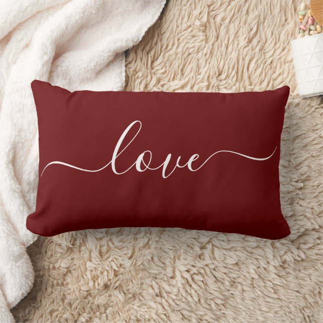 AMOR | Almohada lumbar reversible roja y blanca (Manta)
