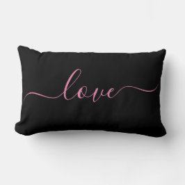 AMOR | Almohada lumbar reversible rosa y negra