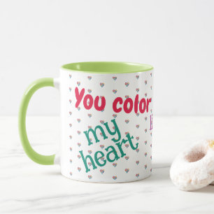 Amor, Amistad, Corazones de Arcoíris, Taza Colorid