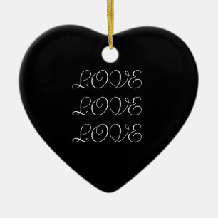 AMOR, AMOR, AMOR en el ornamento NEGRO