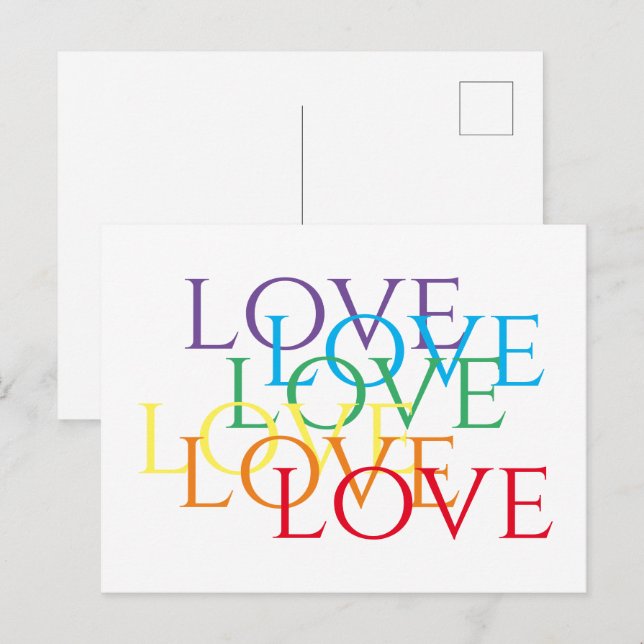 AMOR ARCOÍRIS Tarjeta postal (Anverso / Reverso)