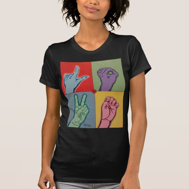 AMOR ASL para la camiseta de las mujeres (Anverso)