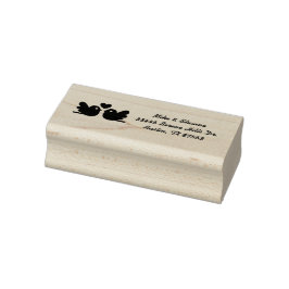 Amor Aves Boda Dirección Sello de goma