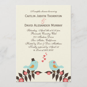 Amor Aves Boda Invitación a la Ducha