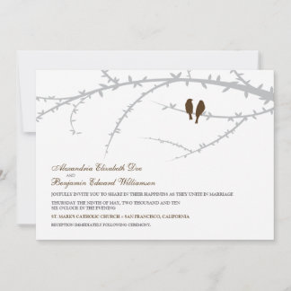 Amor Aves Invitación a la Boda (chocolate)