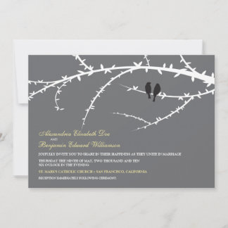 Amor Aves Invitación a la Boda (negro)