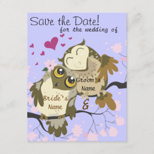 Amor Aves Invitaciones a la Boda de Lechuza