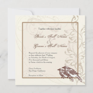 Amor Aves 'n Lace - Invitación a la boda