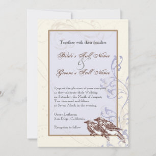 Amor Aves 'n Lace - Invitación a la boda perenne