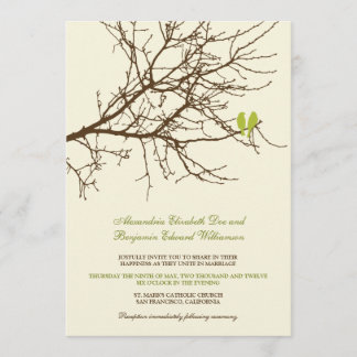 Amor Aves Sucursal Invitación a la Boda (marrón/ca