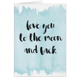 Amor azul de la acuarela usted a la luna