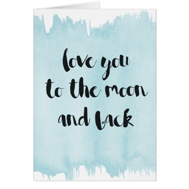 Amor azul de la acuarela usted a la luna (Frente)