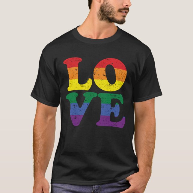 Amor Bandera Arcoiris Orgullo Gay LGBT Camisa 6 (Anverso)