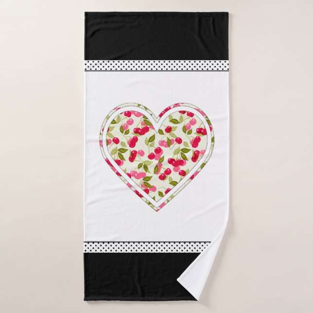 Amor, bayas, cereza (Toalla de baño)
