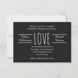 Amor blanco/negro - Invitación a la recepción 3x5