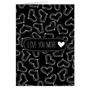 Amor blanco y negro de los corazones usted más
