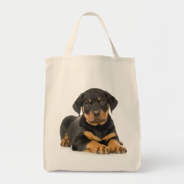 Amor Bolsa De Tosta De Canvas De Perro De Rottweil (Frente)